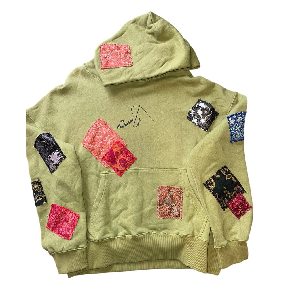 NWT Rastah Olive Green Jamawar Patchwork Hoodie ; SOLD OUT $315 MSRP - Picture 6 of 8